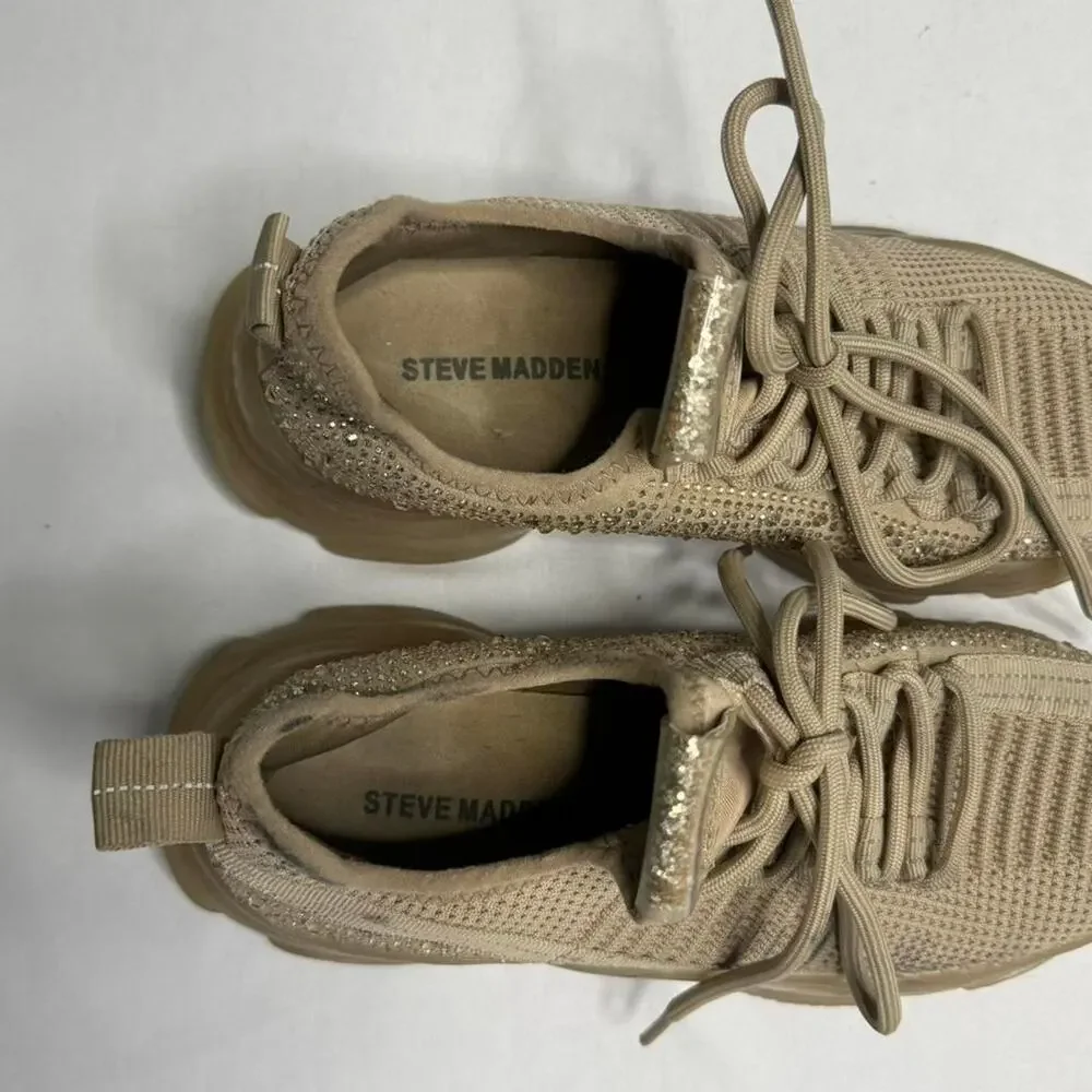 Steve Madden Maxima Rhinestone Y2K chunky Sneakers super cute shoes color size 4